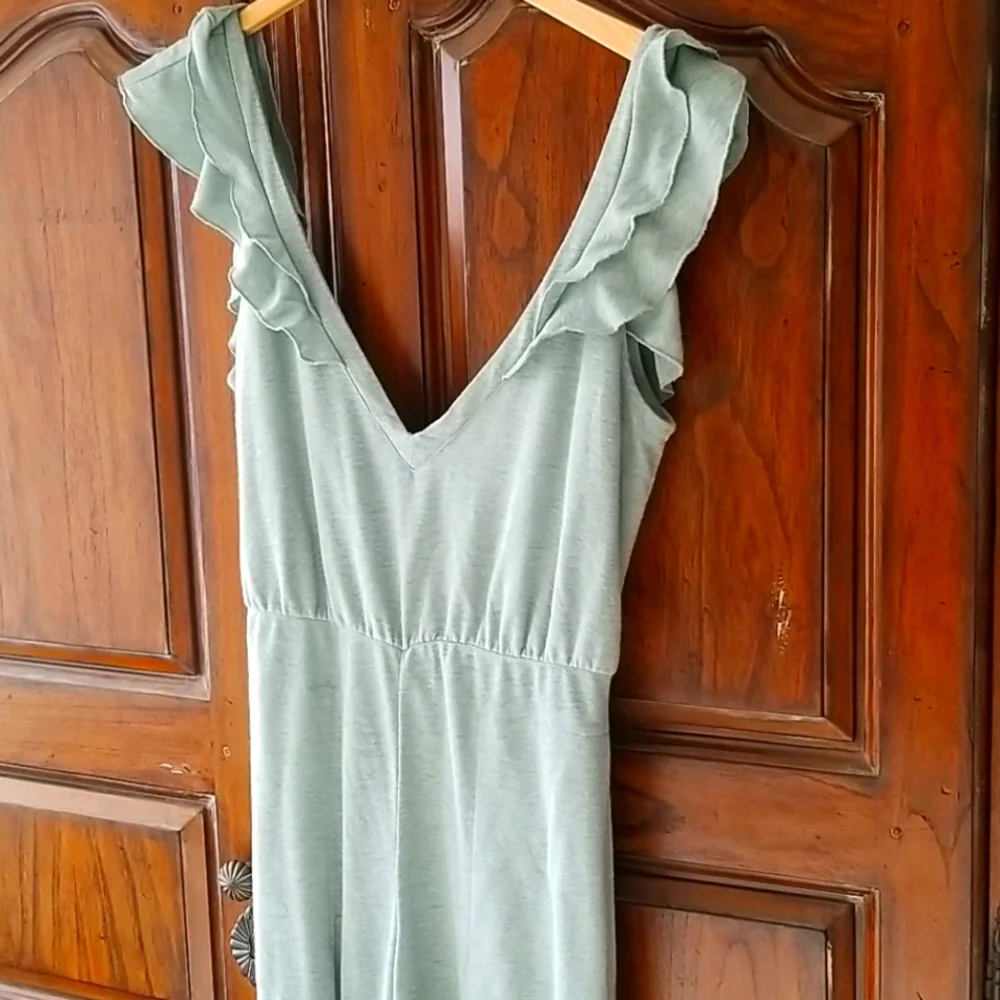 Free People Ruffled Gray Jumpsuit - Picture 3 of 8